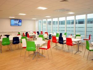 Tables and chairs in the canteen in the Norther PIC