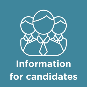 Button linking to the information for candidates page