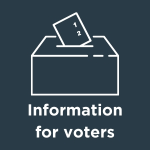 Button linking to the information for voters page