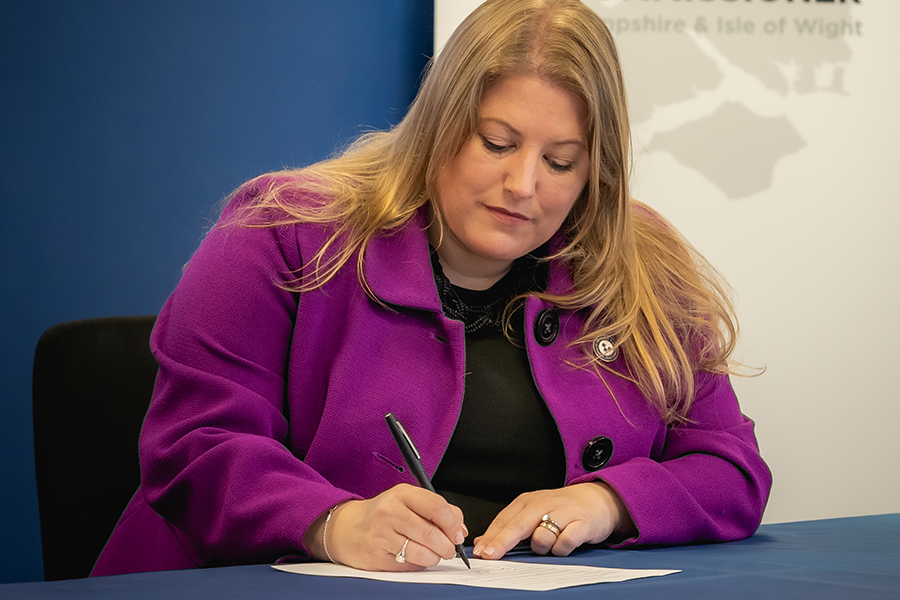 PCC Donna Jones signing the oath