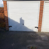 Garage with additional security locks installed. 