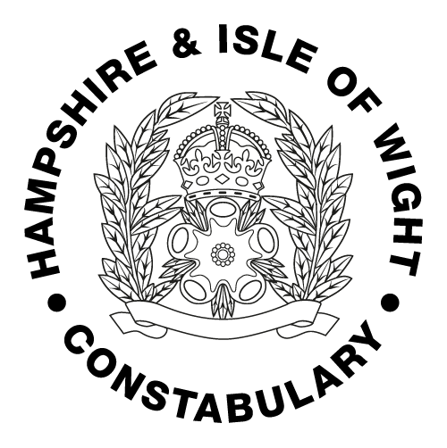 Hampshire and Isle of Wight Constabulary Logo in black and white
