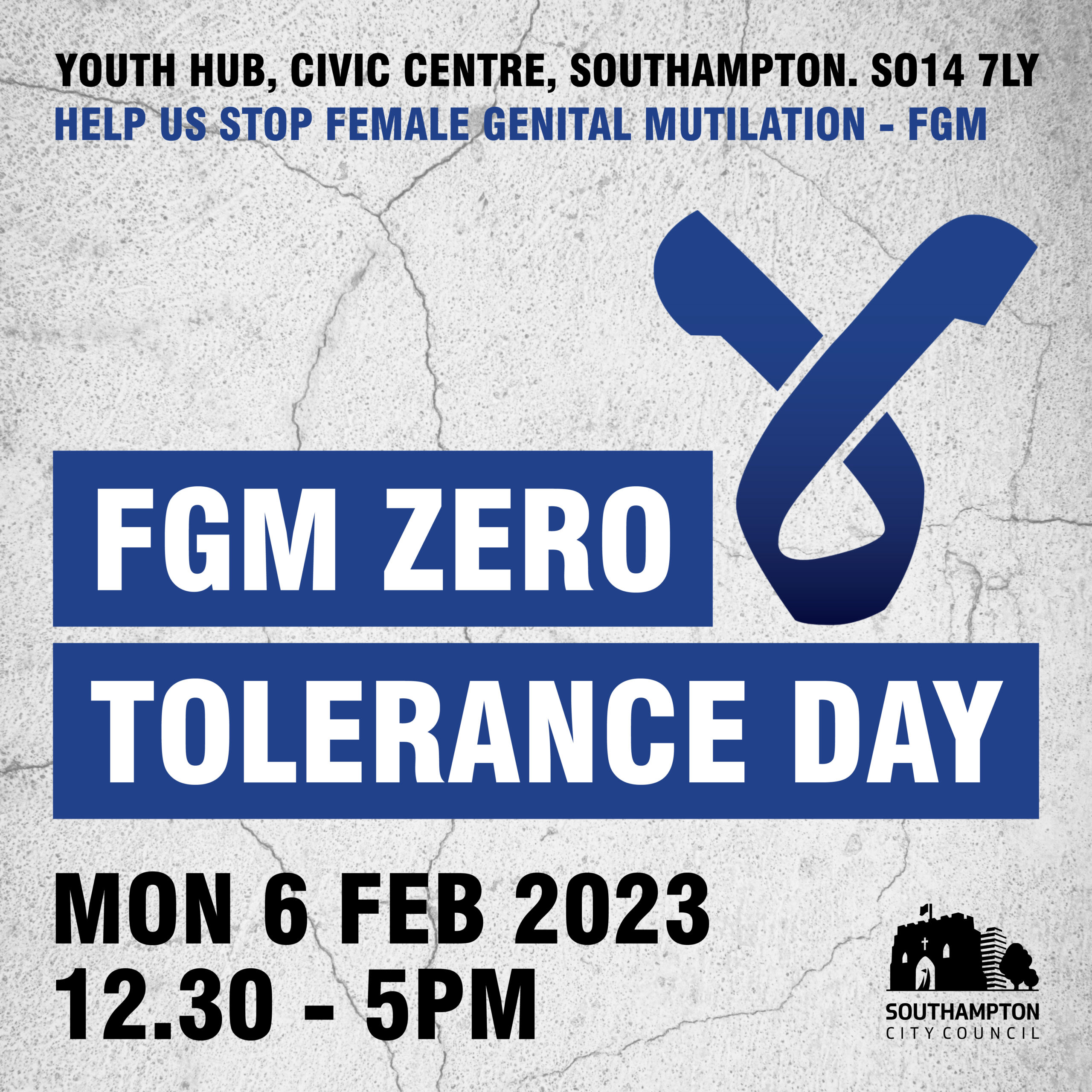 Advertisement of the FGM Zero Tolerance Day event in Southampton