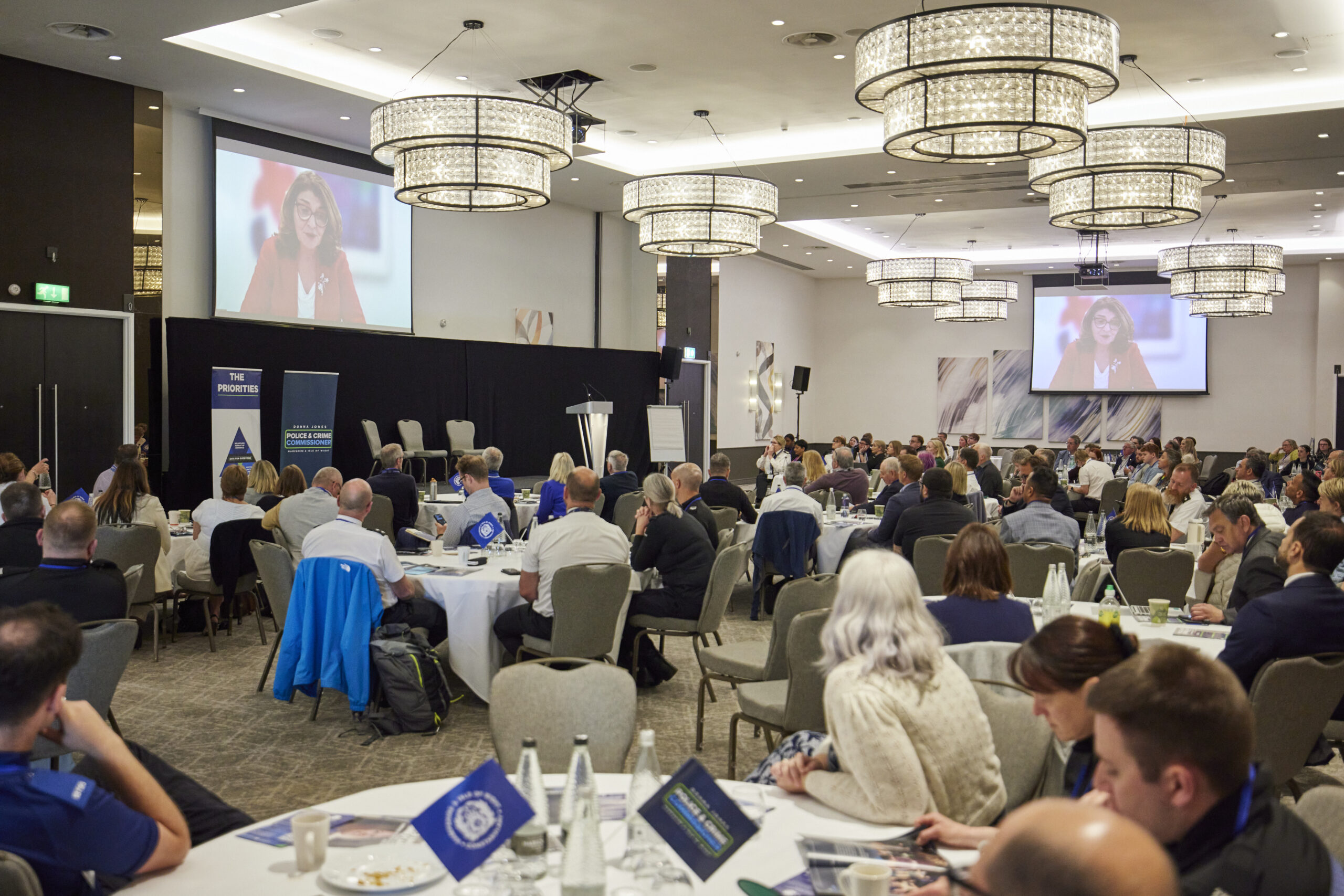 The Policing Minister addresses the conference via video link