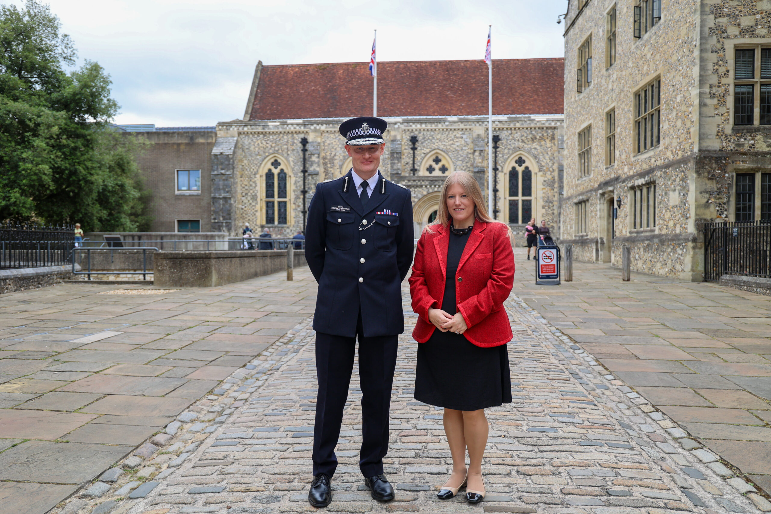 PCC Donna Jones standing with new chief Constable Alexis Boon