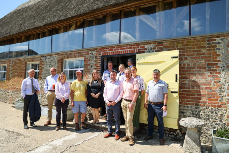 PCC Donna Jones at MEon Springs with farmers and landowners.