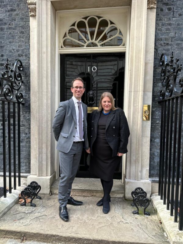 PCC Matthew Barber at PCC Donna Jones outside 10 Downing Street