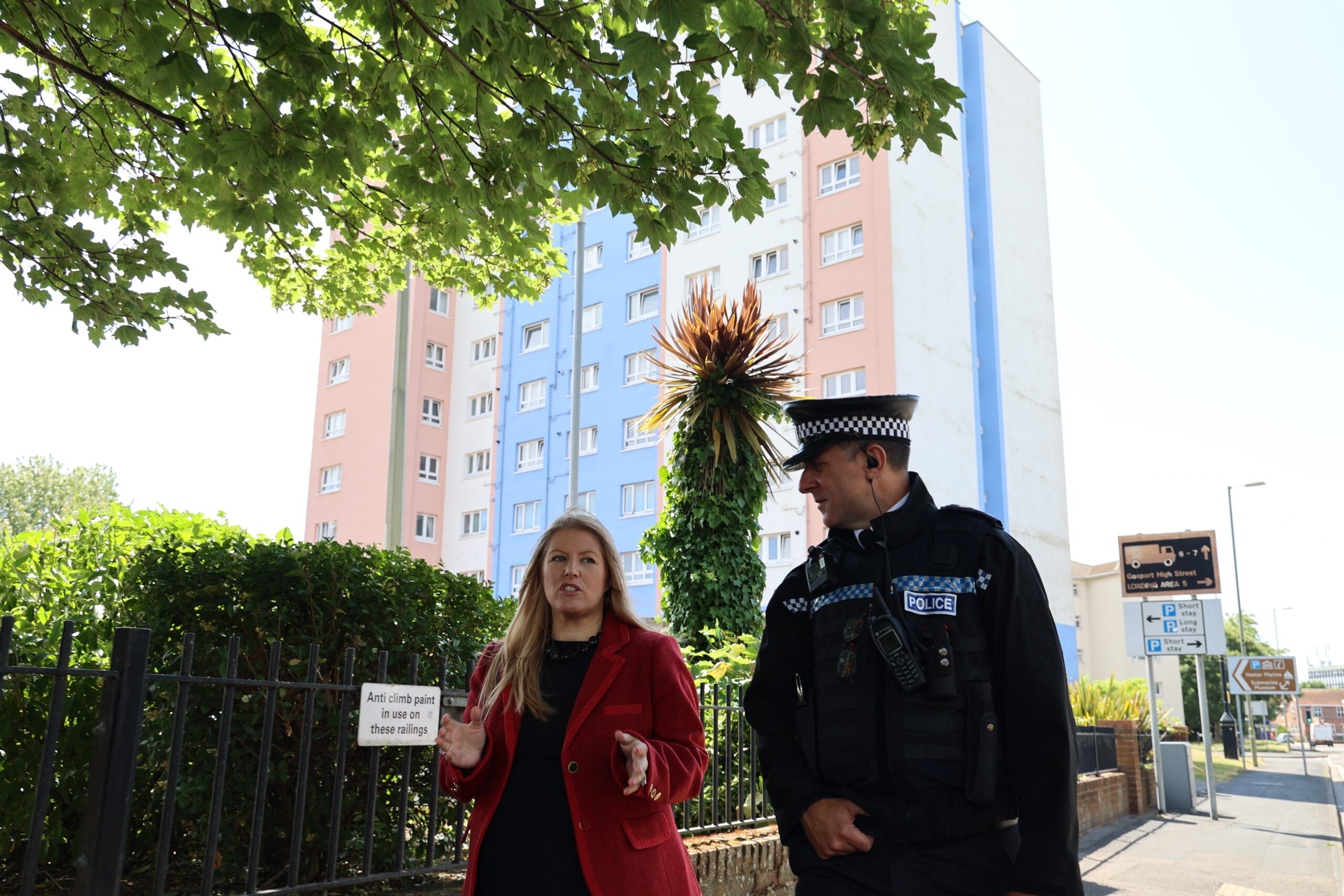 PCC with a uniformed police officer in Gosport