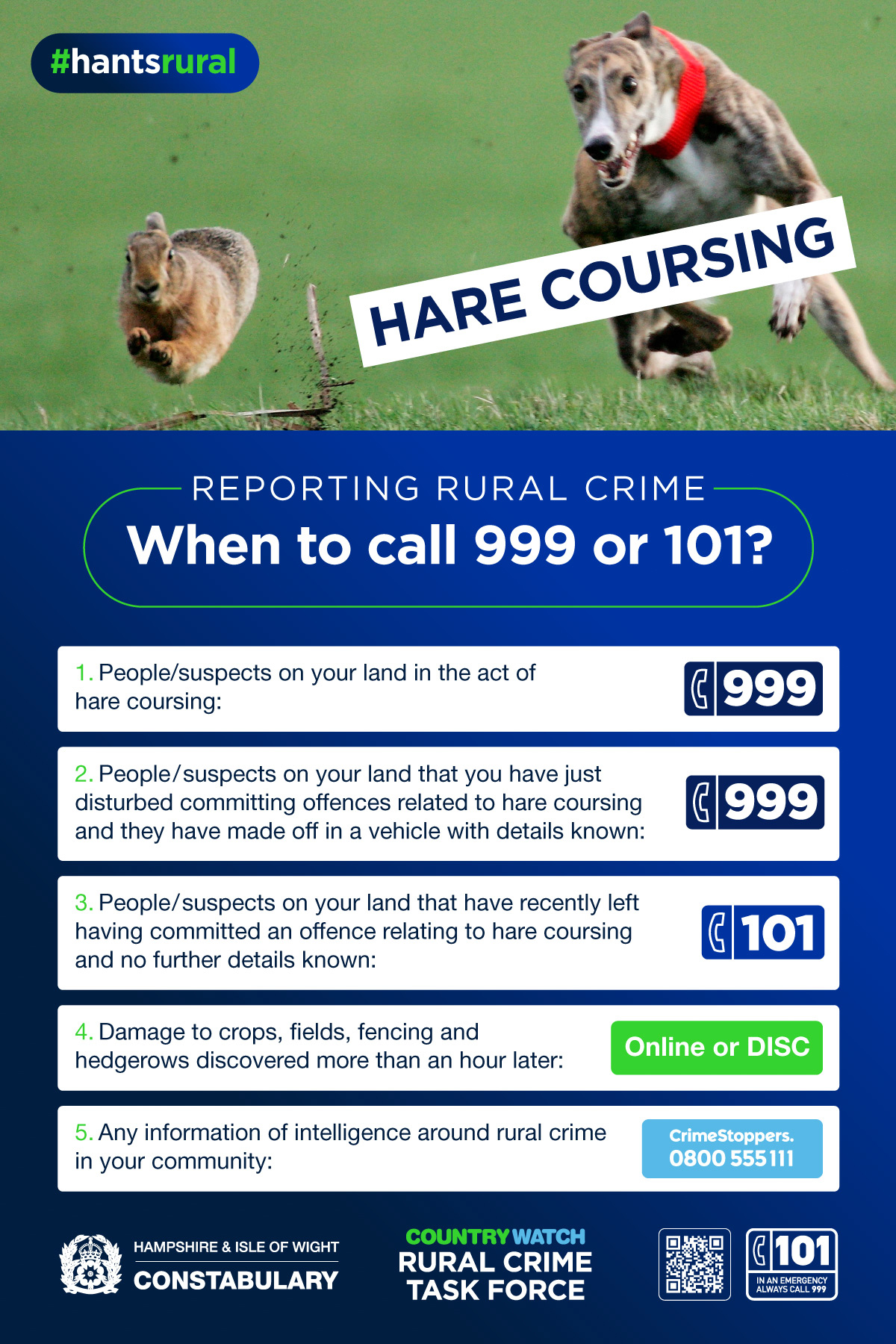 Hare coursing information flyer