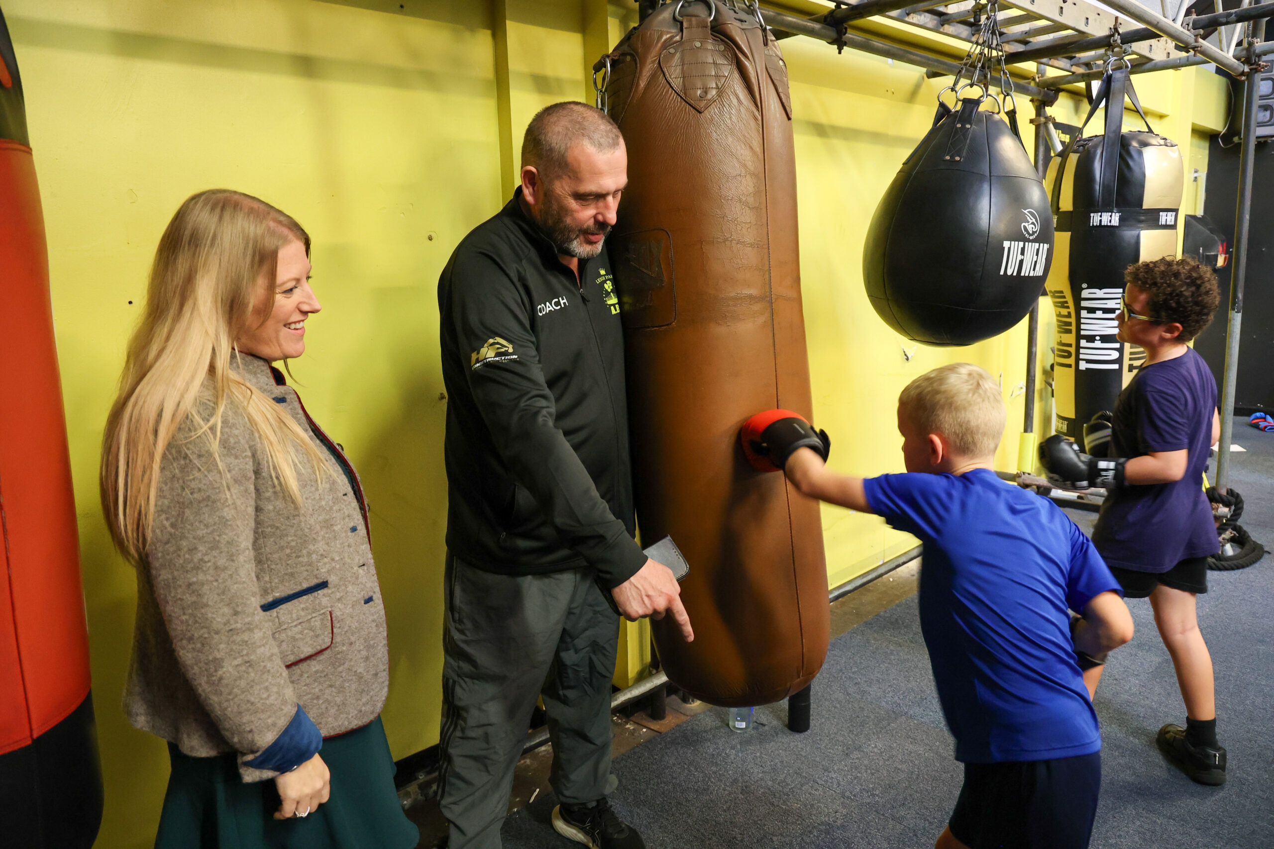 PCC Donna Jones with Billy Bessey, owner of Leigh Park Amateur Boxing Club.